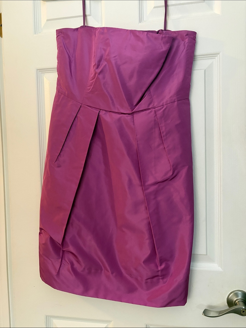 J. Crew Strapless Fuchsia Cocktail Sheen Dress